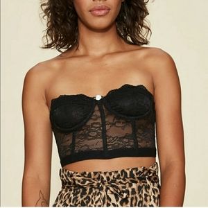 LPA | Faira Rose Black Lace Bra Boned Bodice